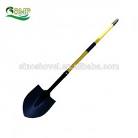 Garden Tools 50Mn Steel Round Point/Mouth Shovel Sharp Spade with Fiberglass Handle